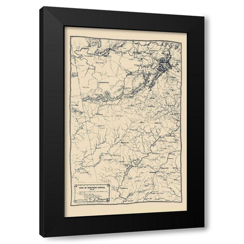 Northern Georgia - Merrill 1864 Black Modern Wood Framed Art Print with Double Matting by Merrill