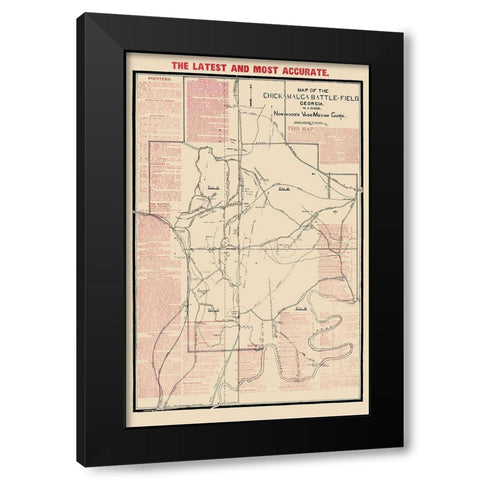 Chickamauga Battlefield Georgia - Wood 1895 Black Modern Wood Framed Art Print by Wood