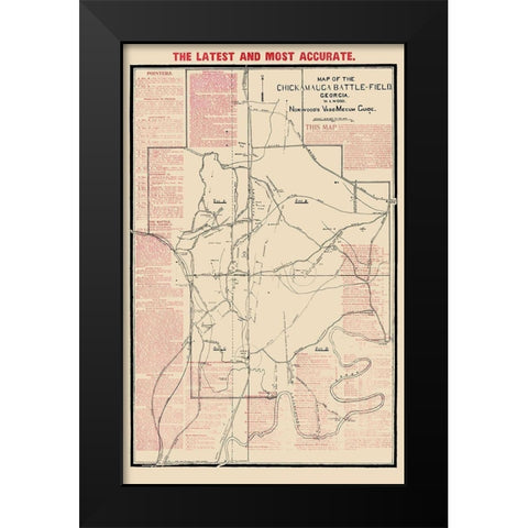 Chickamauga Battlefield Georgia - Wood 1895 Black Modern Wood Framed Art Print by Wood
