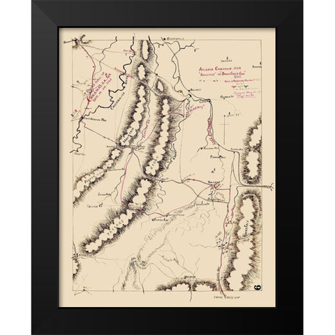 Chicamauga Battlefield Georgia - 1863 Black Modern Wood Framed Art Print by Unknown