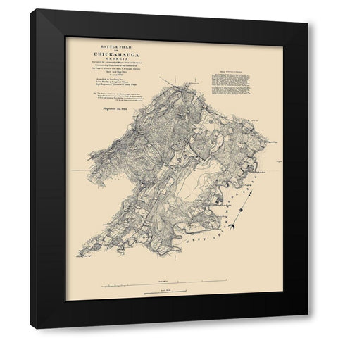 Battlefield of Chickamauga Georgia - Thomas 1864 Black Modern Wood Framed Art Print with Double Matting by Thomas