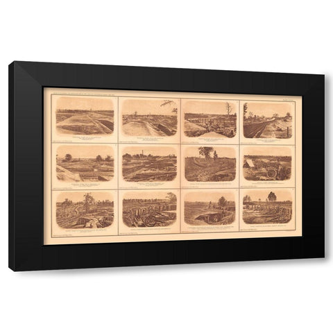 Rebel Forts Atlanta Georgia - Bien 1894 Black Modern Wood Framed Art Print with Double Matting by Bien