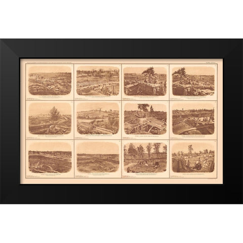 Rebel Lines Atlanta Georgia - Bien 1894 Black Modern Wood Framed Art Print by Bien