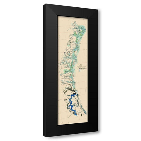 Georgia Florida Coast - 1863 Black Modern Wood Framed Art Print with Double Matting by Unknown