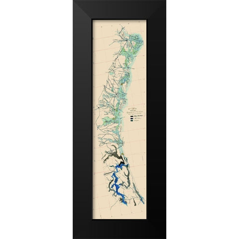 Georgia Florida Coast - 1863 Black Modern Wood Framed Art Print by Unknown