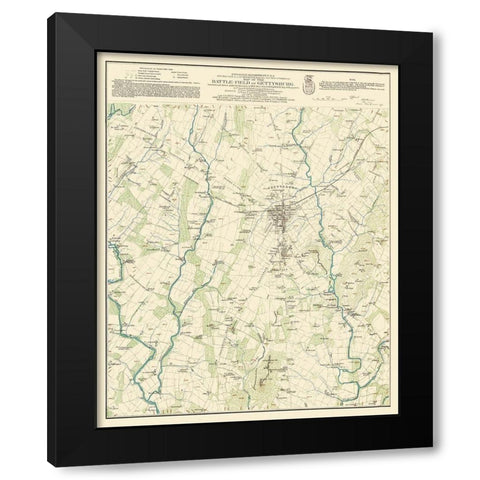 Battlefield of Gettysburg Pennsylvania Black Modern Wood Framed Art Print by Warren