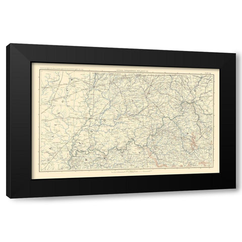 Illinois Indiana Ohio Kentucky - Bien 1895 Black Modern Wood Framed Art Print by Bien