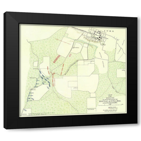 Battle of Iuka Mississippi - 1862 Black Modern Wood Framed Art Print by Unknown