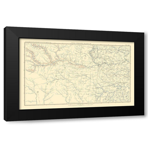 Parts of Kansas Missouri - Bien 1895 Black Modern Wood Framed Art Print by Bien