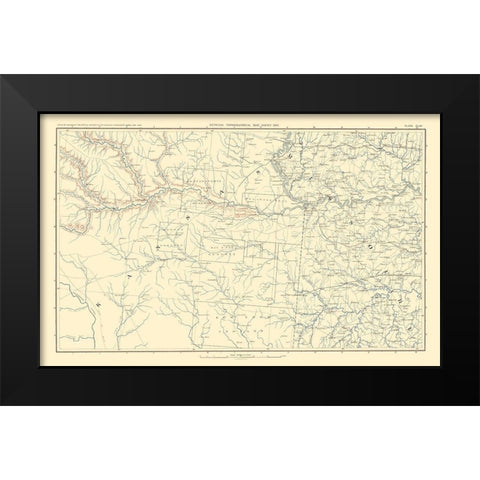 Parts of Kansas Missouri - Bien 1895 Black Modern Wood Framed Art Print by Bien