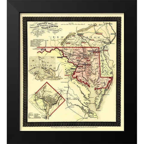 Theatre of War Maryland - Traubel 1861 Black Modern Wood Framed Art Print by Traubel