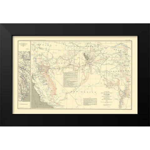 Military Dep Utah March Routes Georgia S. Carolina Black Modern Wood Framed Art Print by Bien