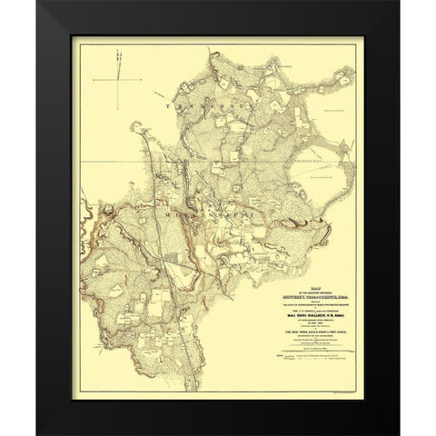 Monterey Tennessee Corinth Mississippi - Bien 1862 Black Modern Wood Framed Art Print by Bien