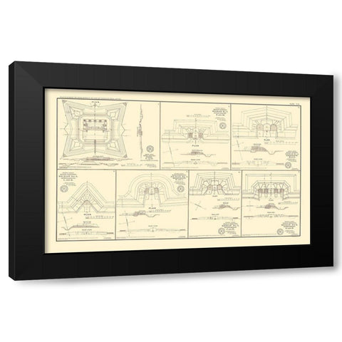 Alabama Defenses - Bien 1895 Black Modern Wood Framed Art Print by Bien