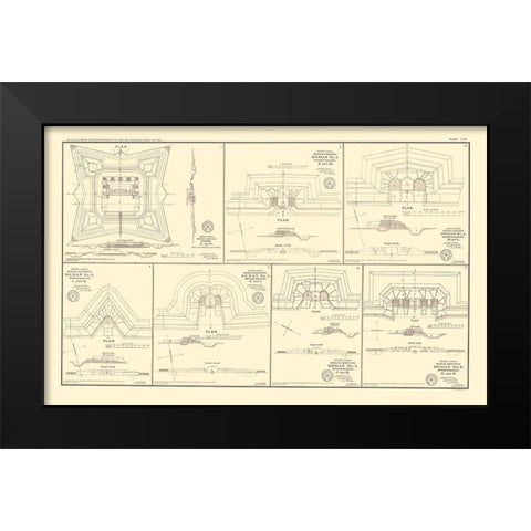 Alabama Defenses - Bien 1895 Black Modern Wood Framed Art Print by Bien