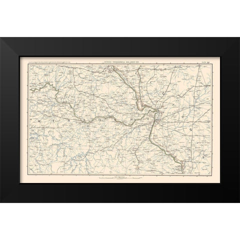 Missouri Illinois - Bien 1895 Black Modern Wood Framed Art Print by Bien