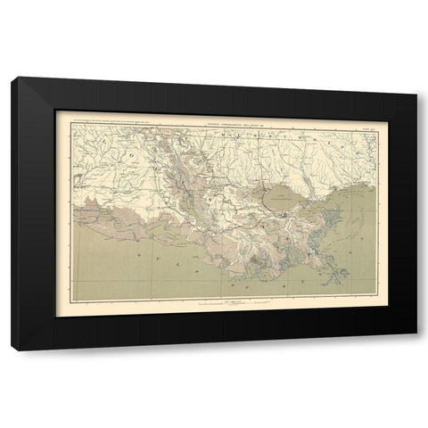 Mississippi Delta Region - Bien 1895 Black Modern Wood Framed Art Print by Bien