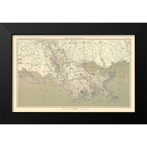 Mississippi Delta Region - Bien 1895 Black Modern Wood Framed Art Print by Bien