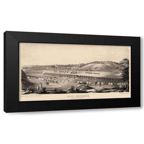 Camp Dennison Ohio - Johnson 1860s Black Modern Wood Framed Art Print with Double Matting by Johnson