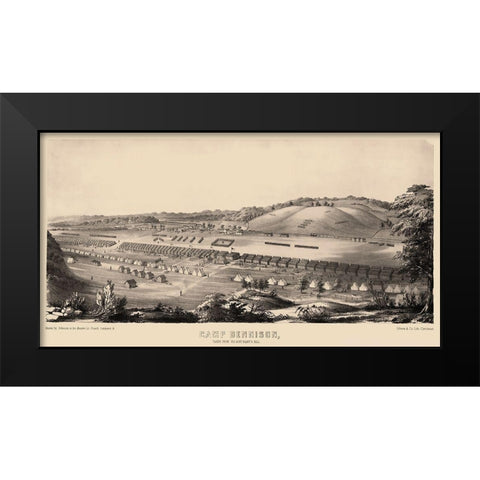 Camp Dennison Ohio - Johnson 1860s Black Modern Wood Framed Art Print by Johnson