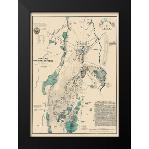 Battlefield of Gettysburg Pennsylvania - Lloyd Black Modern Wood Framed Art Print by Lloyd