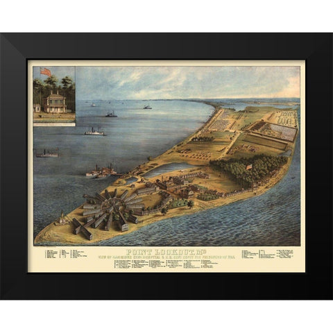 Point Lookout Maryland - Everett 1863 Black Modern Wood Framed Art Print by Everett