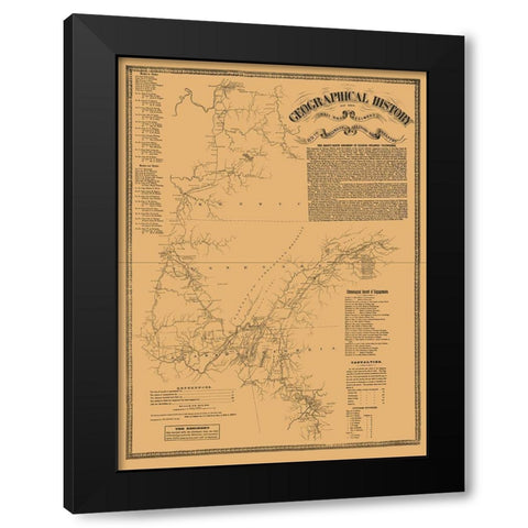 Railroad 89th Regiment History - Shober 1860 Black Modern Wood Framed Art Print by Shober