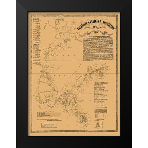 Railroad 89th Regiment History - Shober 1860 Black Modern Wood Framed Art Print by Shober