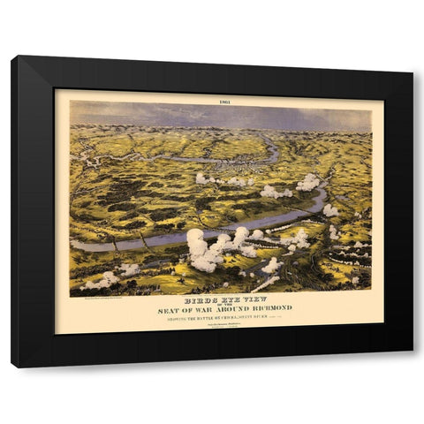 Around Richmond Virginia - Bachmann 1861 Black Modern Wood Framed Art Print with Double Matting by Bachmann