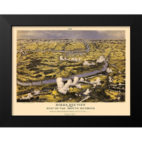 Around Richmond Virginia - Bachmann 1861 Black Modern Wood Framed Art Print by Bachmann
