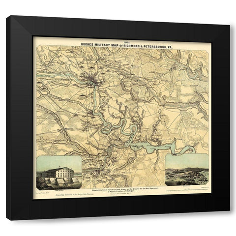 Richmond Petersburgh Virginia - Philip 1864 Black Modern Wood Framed Art Print by Philip