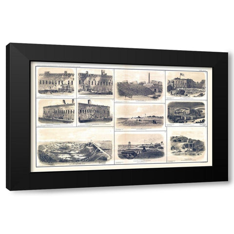 Fort Sumter Charleston South Carolina - Bien 1894 Black Modern Wood Framed Art Print by Bien