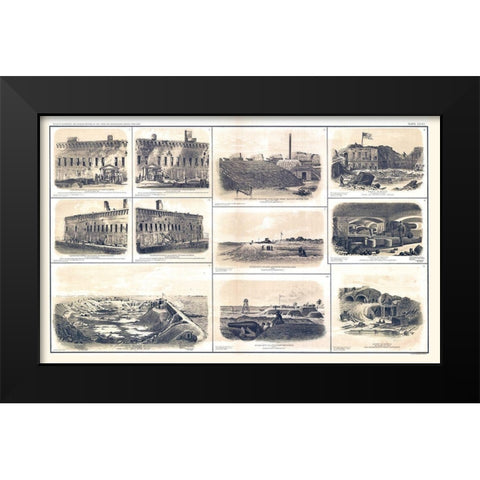 Fort Sumter Charleston South Carolina - Bien 1894 Black Modern Wood Framed Art Print by Bien