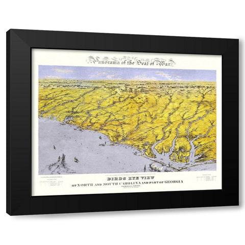 Carolinas Part of Georgia - Bachmann 1861 Black Modern Wood Framed Art Print by Bachmann