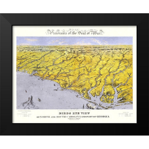 Carolinas Part of Georgia - Bachmann 1861 Black Modern Wood Framed Art Print by Bachmann