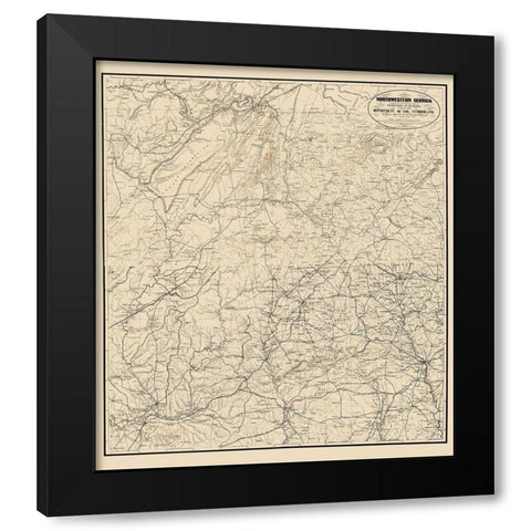 Georgia Tennessee Alabama War Department Black Modern Wood Framed Art Print with Double Matting by Callahan