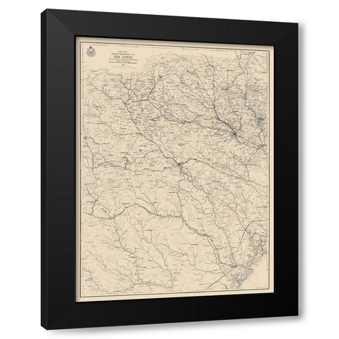 Military Department of South War Black Modern Wood Framed Art Print by US Army Corps