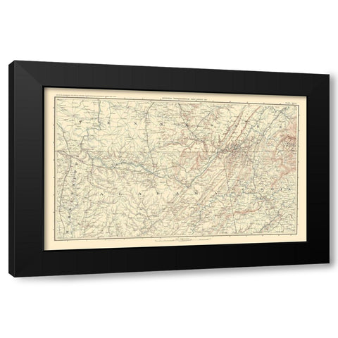 Southeastern United States -Bien 1895 Black Modern Wood Framed Art Print by Bien