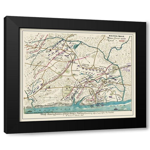 Shiloh Battlefield Tennessee - 1862 Black Modern Wood Framed Art Print by Unknown