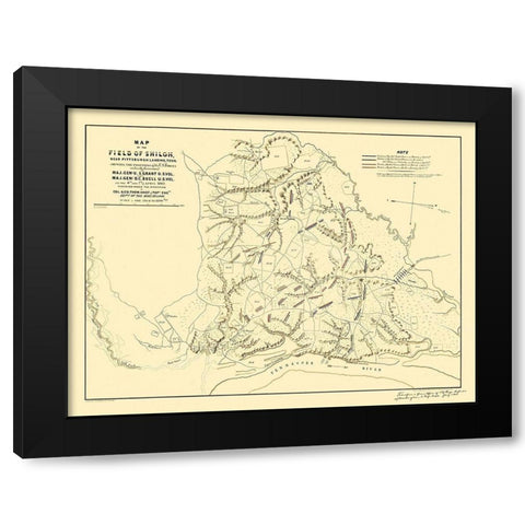 Field of Shiloh Tennessee  - Matz 1862 Black Modern Wood Framed Art Print with Double Matting by Matz