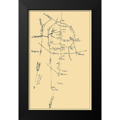 Snows Pond Florence Region Kentucky - Poe 1862 Black Modern Wood Framed Art Print by Poe