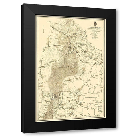 South Mountain Battle - US Army Corps 1872 Black Modern Wood Framed Art Print with Double Matting by US Army Corps