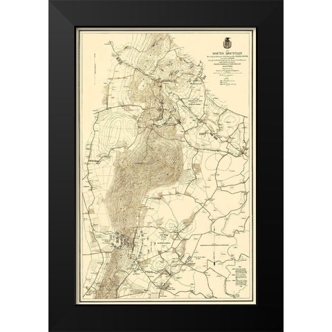 South Mountain Battle - US Army Corps 1872 Black Modern Wood Framed Art Print by US Army Corps