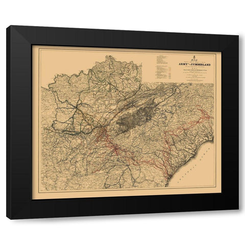 Southern United States Campaigns - Ruger 1865 Black Modern Wood Framed Art Print with Double Matting by Ruger