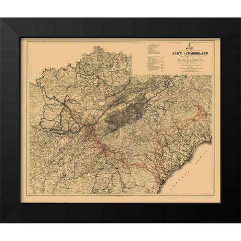 Southern United States Campaigns - Ruger 1865 Black Modern Wood Framed Art Print by Ruger