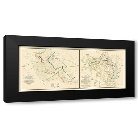 Spotsylvania Wilderness Battlefields Black Modern Wood Framed Art Print by Unknown