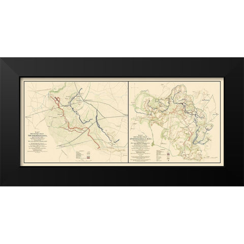 Spotsylvania Wilderness Battlefields Black Modern Wood Framed Art Print by Unknown