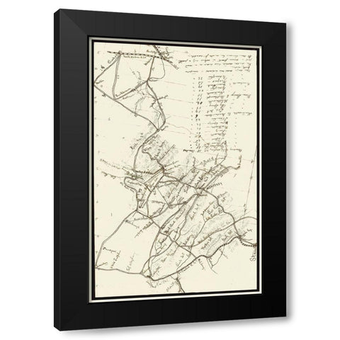Virginia Between Staunton Clarksburg  - 1861 Black Modern Wood Framed Art Print with Double Matting by Unknown