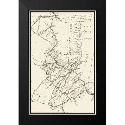 Virginia Between Staunton Clarksburg  - 1861 Black Modern Wood Framed Art Print by Unknown