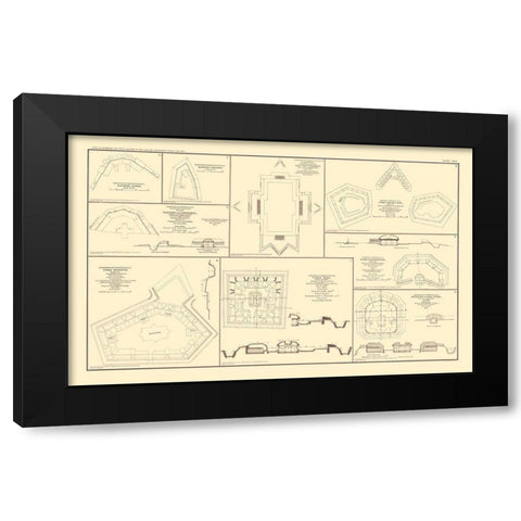 Defenses Of Chattanooga and Nashville Tennessee Black Modern Wood Framed Art Print with Double Matting by Bien